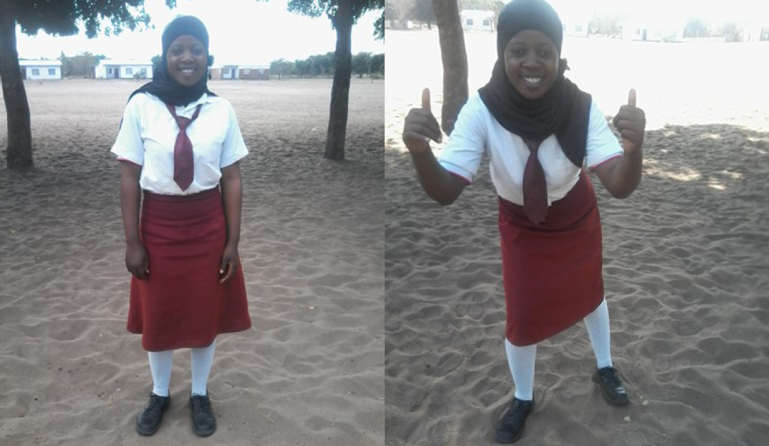 Esmie Mwenyekaka as a student, Malawi