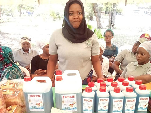 CAMFED Association members in the Pangani District chapter exhibit their high quality soap. CAMFED Association members in the Pangani District chapter exhibit their high quality soap.