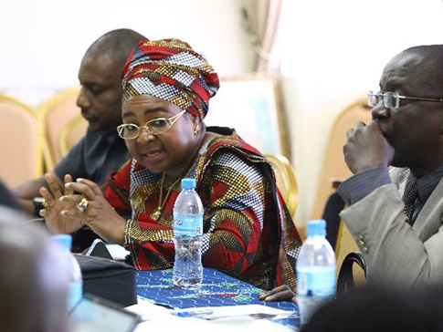 Hon Salma Kikwete at a meeting with CAMFED