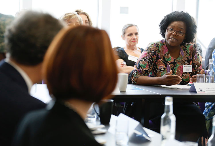 Fiona Mavhinga speaks at a high level policy roundtable at the Girls' Education Forum Fiona Mavhinga speaks at a high level policy roundtable at the Girls' Education Forum