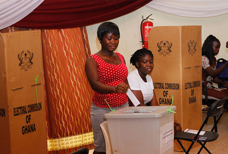 Cama district chairperson casting her vote Cama district chairperson casting her vote