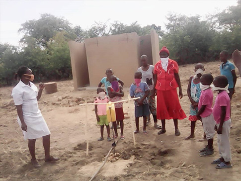 Ottilia providing important health information to her community Ottilia providing important health information to her community