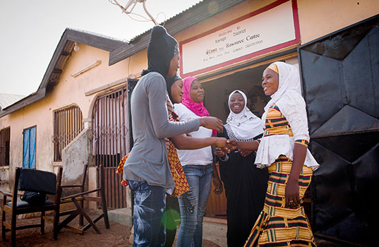 Hawa outside CAMA resource centre